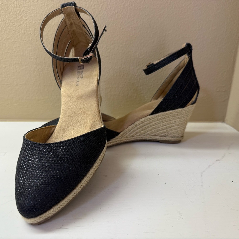 Women's Black Wedge Espadrilles